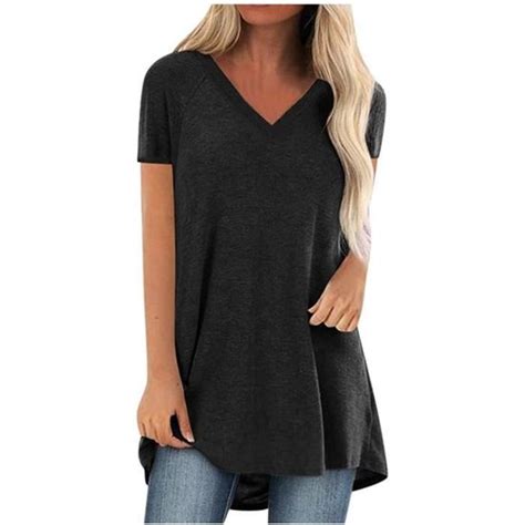 T Shirt Femme D T D Contract Irr Gulier Grande Taille Col En V Pull