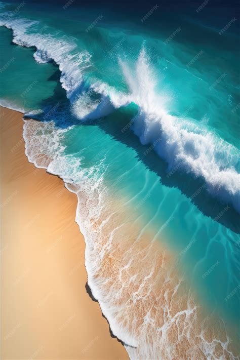 Premium AI Image | Ocean waves on the beach wallpaper