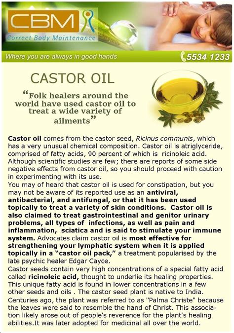 Benefits Of Castor Oil Correct Body Maintenance