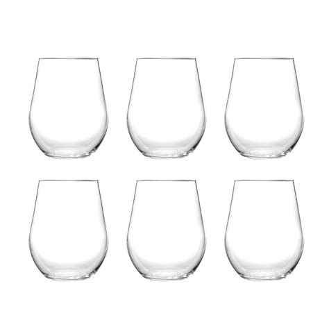 Unkno Stemless Plastic Wine Glasses Set Of 8 20 Ounce Red Wine Glasses Dishwasher Safe Bpa