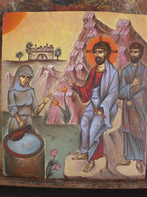 The Samaritan Woman St Photini At The Well With Jesus By Aggeliki