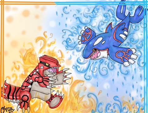 Groudon and Kyogre by 0rcinus on DeviantArt