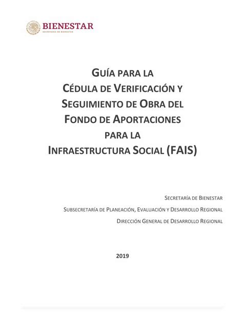 Pdf Gu A Para La C Dula De Verificaci N Y Seguimiento De Obra