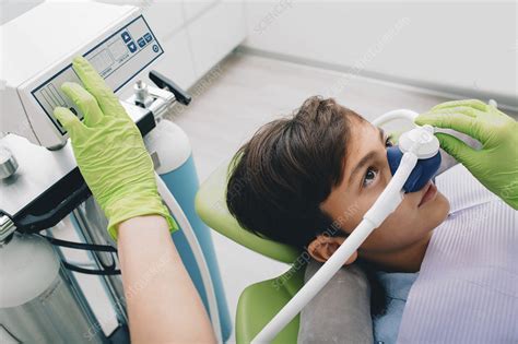 Dentist Administering Nitrous Oxide Stock Image F034 8512 Science