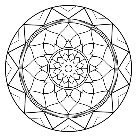 mandala coloring pages - easy mandala coloring page - simple mandala ...