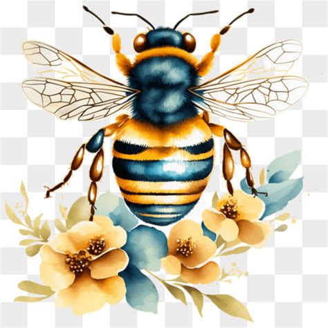 Download Bee And Flowers Importance Of Honeybees In Pollination Png