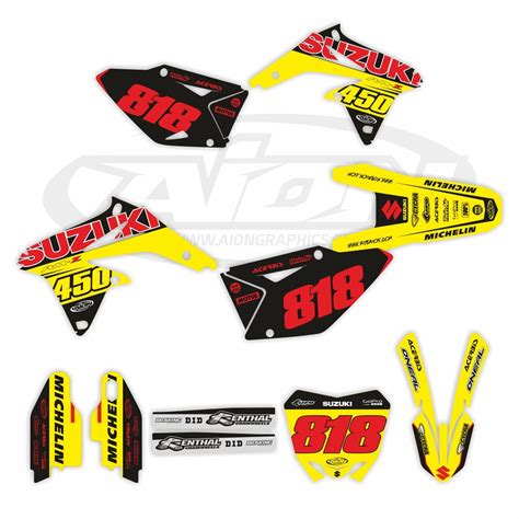 Suzuki Graphics Kit For A Rmz Cc Dirt Bike Models