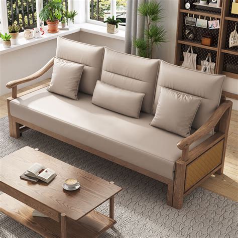 Nordic Solid Wood Sofa Bed Winter And Summer Dual Use Minimalist Modern