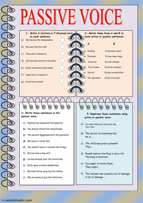 Passive Voice Interactive Worksheet Riset