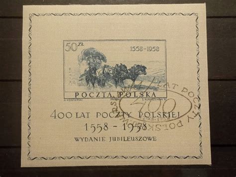 POLSKA Blok 21 Znaczek 1958 400 Lat Poczty 2 13566711879