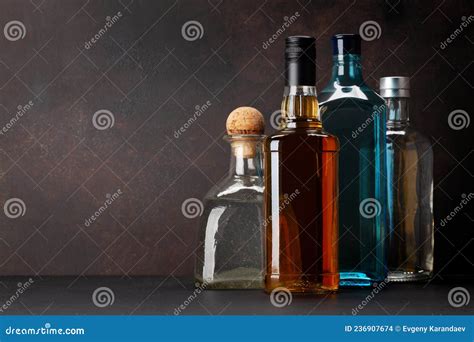 hard liquor bottles stock photo image  wall whiskey