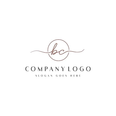 Premium Vector Bc Initial Handwriting Logo With Circle Hand Drawn