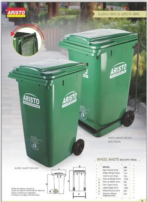 HDPE Aristo Wheeled Dustbin 240 Ltr At Rs 2600 In Thane ID 2853075062530