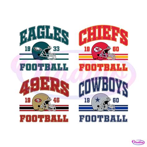 Vintage NFL Logo Helmet SVG Bundle - Oladino