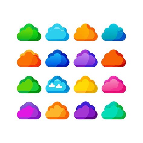 Vector De Conjunto De Iconos De Nube Y Almacenamiento En Nube Vector