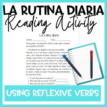 Spanish Daily Routine La Rutina Diaria Spanish Reading Exercise