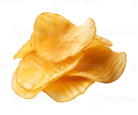 Ai Generated Crispy Potato Chips Isolated On A Transparent Background