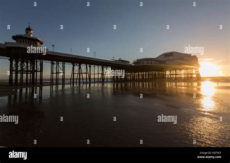 Blackpool North Pier at sunset Stock Photo - Alamy