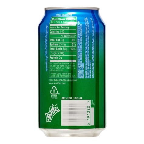 Sprite Label Nutrition Facts Best Label Ideas 2019