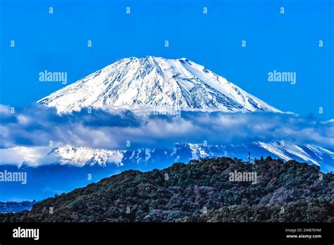 Colorido Nevado Monte Fuji Monta A Nube Hiratsuka Kanwagawa Jap N