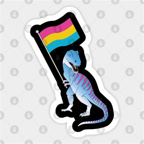 Pansexual Flag Dinosaur Lgbtqia Pan Pride Lgbt Nonbinary Decal Cat