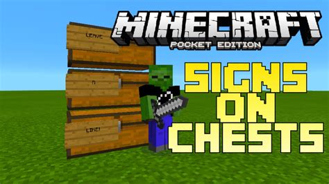 How To Place Signs On Chests In Minecraft PE MCPE Trick Pocket