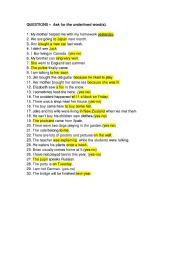 Make Questions For The Underlined Words Esl Worksheet By Mluz Rotea