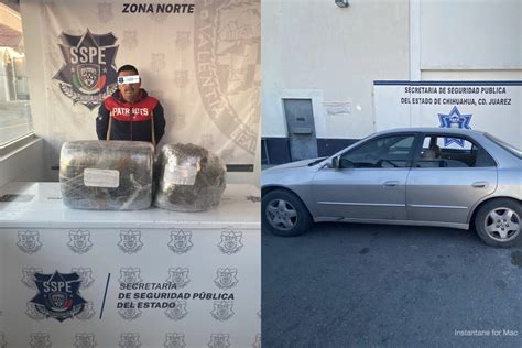 Detiene Polic A Estatal A Sujeto Con Kilos De Marihuana En Colinas