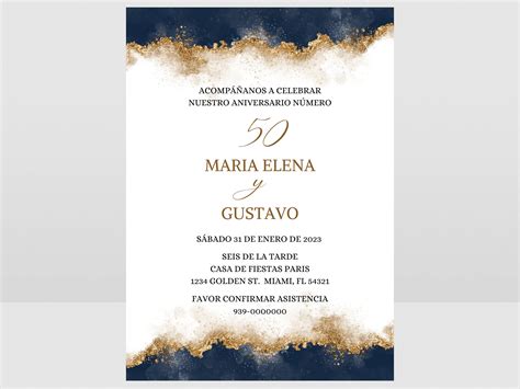 Spanish Th Anniversary Party Invitation Spanish Electronic