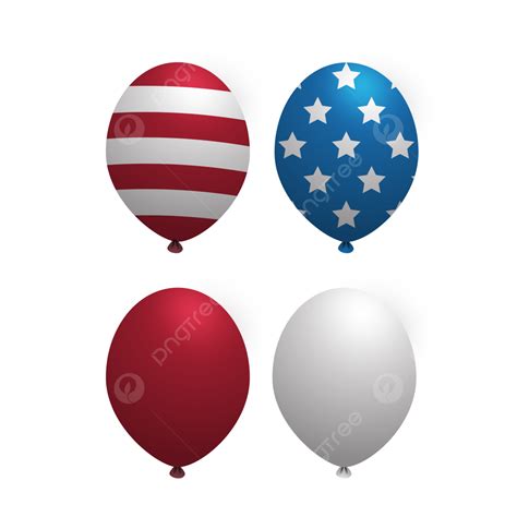 4th July Vector Art PNG American Flag Balloon Color 4th Of July