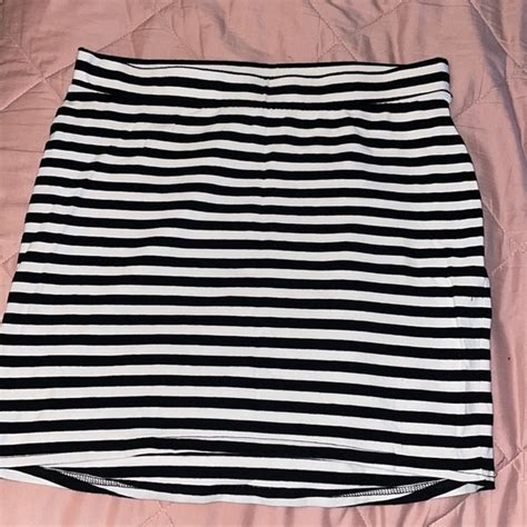 H M Skirts Hm Black And White Striped Mini Skirt Poshmark