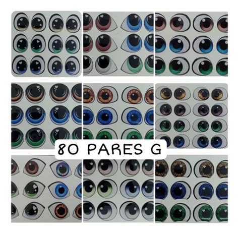 Kit 80 Pares De Olhos Resinado G Para Biscuit feltro eva Frete grátis