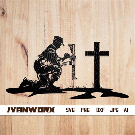 Kneeling Soldier Svg Kneeling Soldier Png Kneeling Soldier Etsy