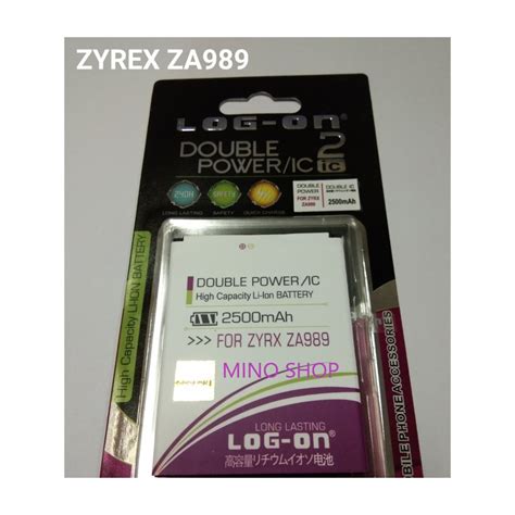 Jual BATERAI ZYREX ZA989 LOG ON DOUBLE POWER BATTERY Shopee Indonesia