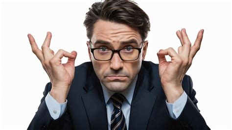 Premium Photo Businessman Wear Glasses Confused Gesture Thinking