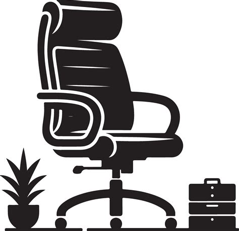 Office chair, black color silhouette 44800619 Vector Art at Vecteezy