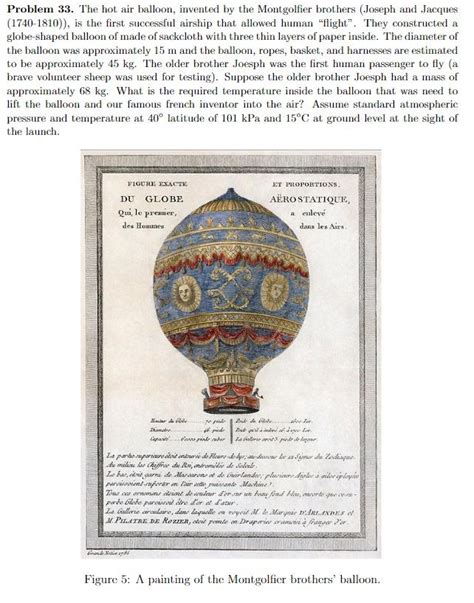 solved problem   hot air balloon invented   cheggcom