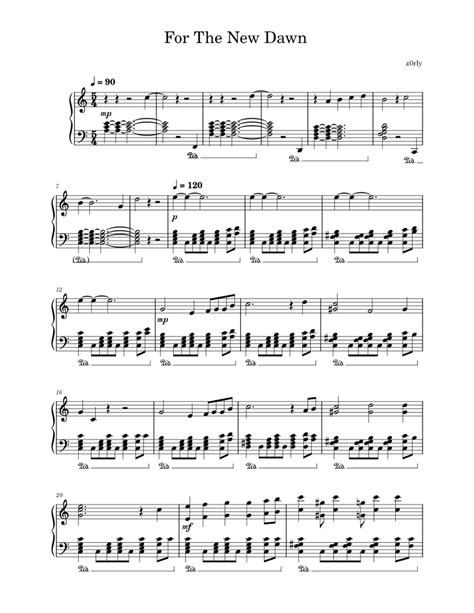 For The New Dawn Sheet Music For Piano Solo