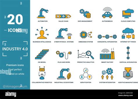 Industry Icon Set Include Creative Elements Automation Data