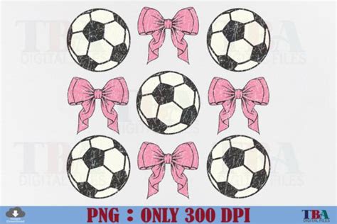 Coquette Soccer PNG Distressed Pink Bow Graphic By TBA Digital Files