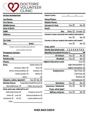 Fillable Online Patient Case Information Please Fill Out Forms