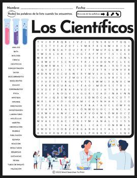 Los Cient Ficos Sopa De Letras Spanish Word Search Puzzle Tpt