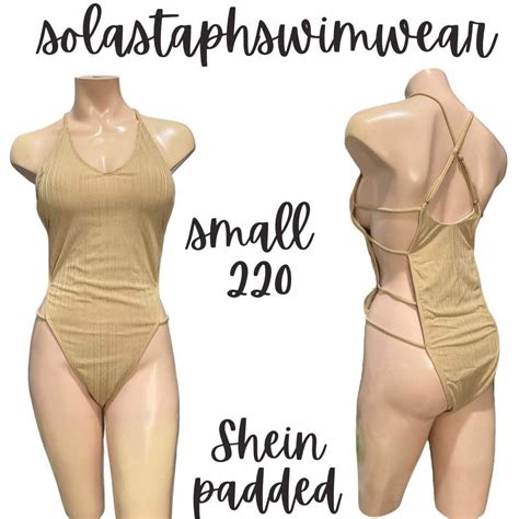 Shein Brown Nude One Piece Swimsuit Women S Fashion Swimwear Bikinis