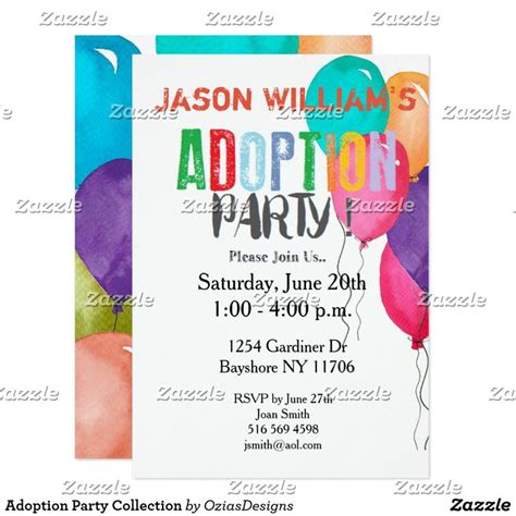 Adoption Party Collection Invitation Zazzle Adoption Party