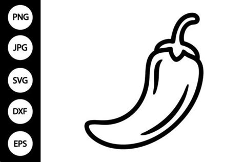 outline chili pepper designs graphics