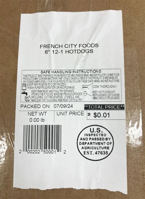 7,000 Pounds of Hot Dogs from AW Farms Recalled