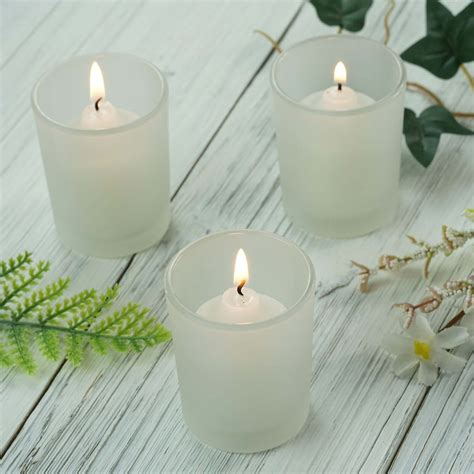 25 12 Pack Frosted Glass Votive Candle Holder Set Tea Light Holder Set Tableclothsfactory