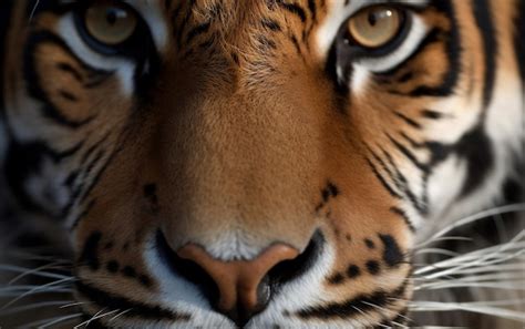 Premium AI Image | A close up of a tiger's nose