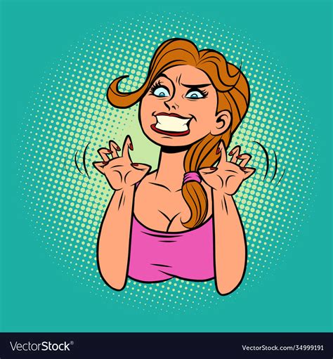 Funny insidious evil woman Royalty Free Vector Image