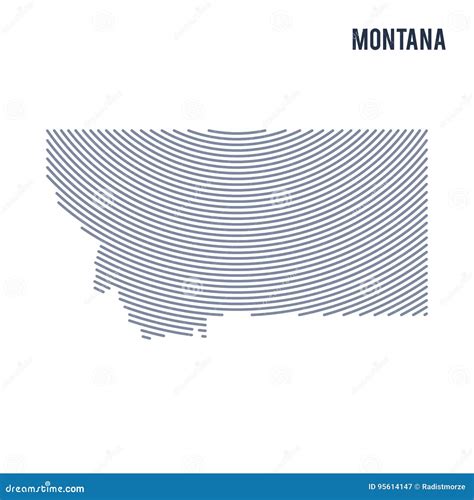 Vector O Mapa Chocado Sumário Do Estado De Montana As Linhas Da